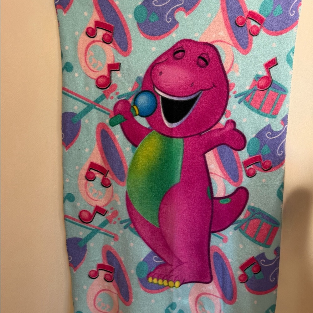 Vintage y2k Barney fleece blanket